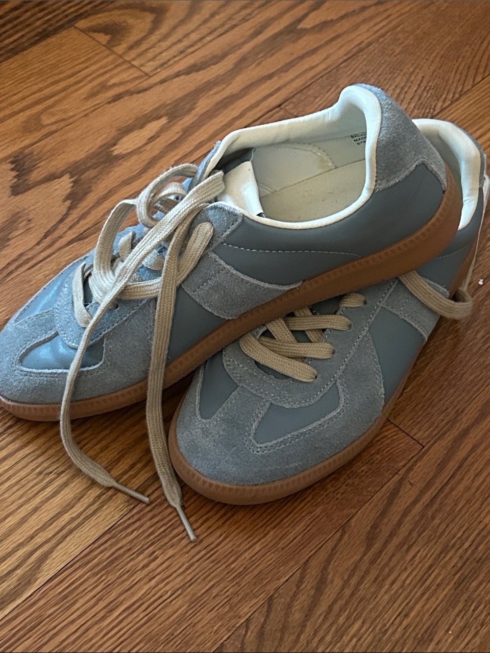 Steve Madden Light Blue Suede & Leather Sneakers with Gum Sole
